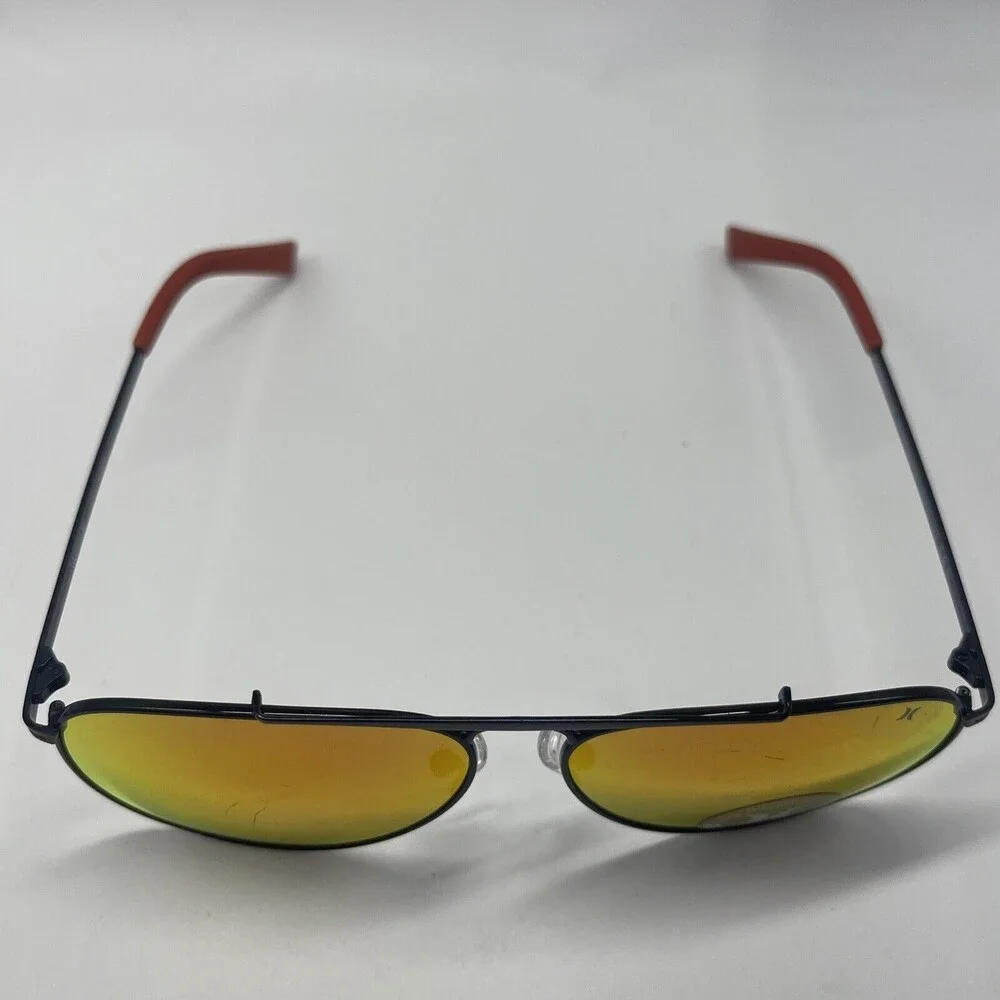 Hurley Aviator Shorebreak Polarized Sunglasses Black & Red/Orange Mirror Unisex